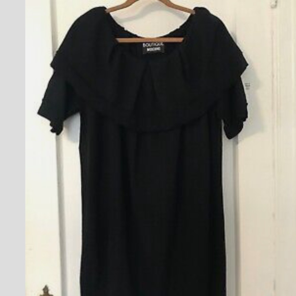 Boutique Moschino women sweater dress size 14 black color